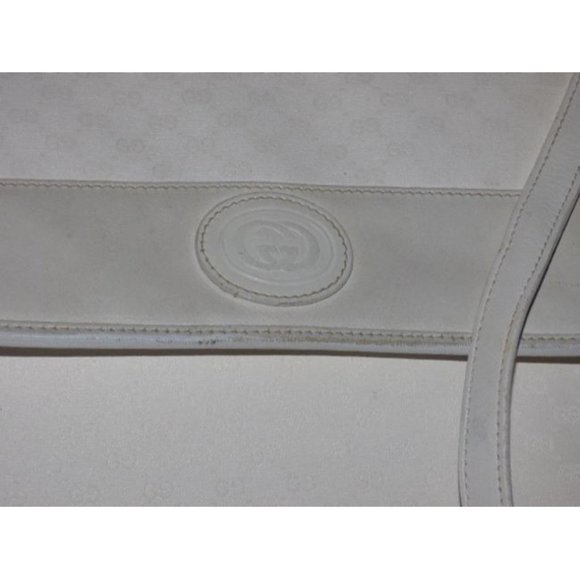 Gucci Vintage White Small G Logo 2-Way Bag Coated Canvas Leather - Picture 5 of 12